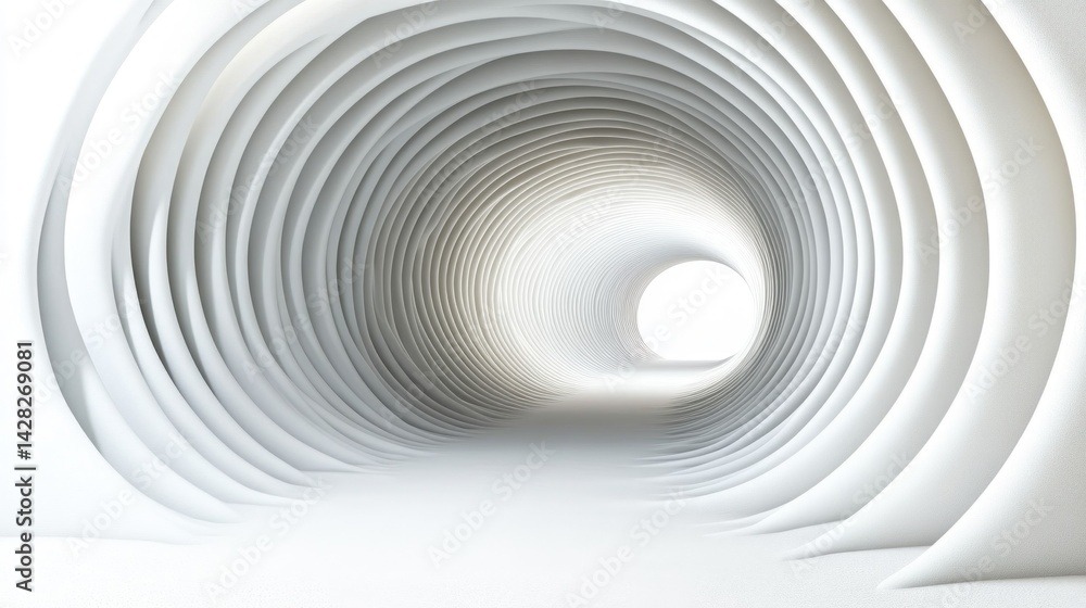 Abstract white tunnel, spiraling inward Abstract white tunnel, spiraling inward