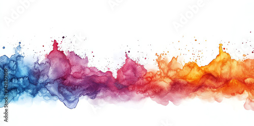 Vibrant Watercolor Paint Splashes Colorful Abstract Background