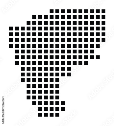 Symbol Map of the City Griesheim (Germany) showing the city with a pattern of just a few black squares