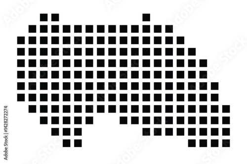 Symbol Map of the City Harsewinkel (Germany) showing the city with a pattern of just a few black squares