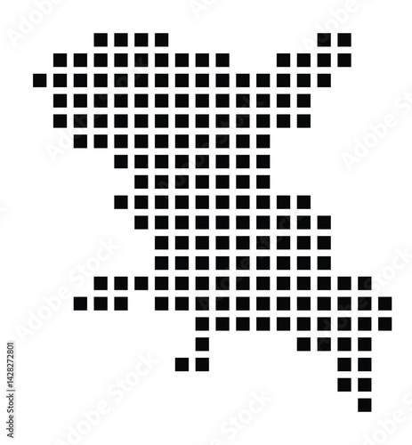 Symbol Map of the City Lindau (Bodensee) (Germany) showing the city with a pattern of just a few black squares