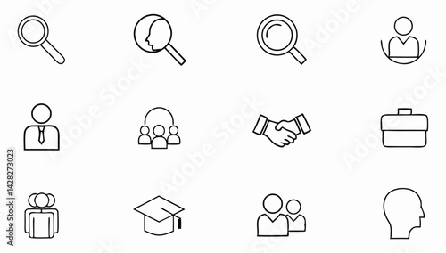 headhunting icon set with editable stroke  recruit (1).eps