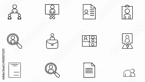 headhunting set of web icons in line style  recrui (1).eps