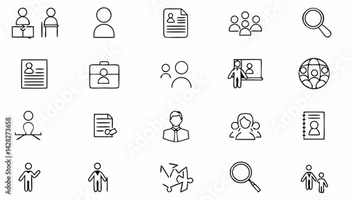 headhunting set of web icons in line style  recrui (2).eps