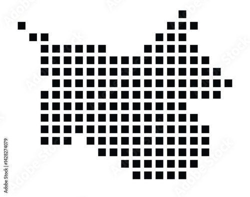 Symbol Map of the City Springe (Germany) showing the city with a pattern of just a few black squares