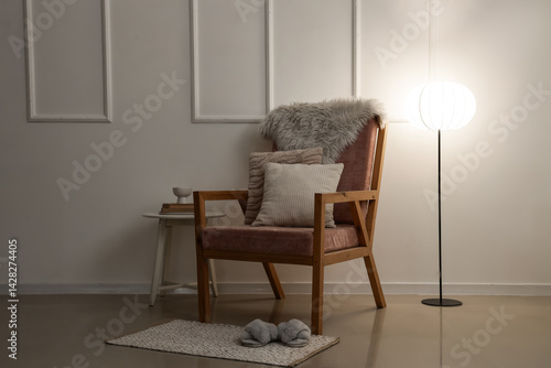 Cozy home interior with arm...