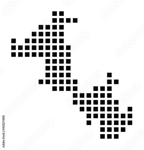 Symbol Map of the City Zeitz (Germany) showing the city with a pattern of just a few black squares