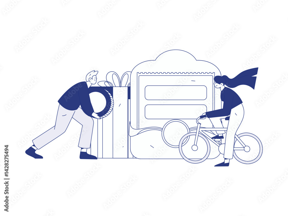 Use red envelopes to attract new customers and promote activity. Flat vector character concept illustration
Use red envelopes to attract new customers and promote activity. Flat vector character concept illustration