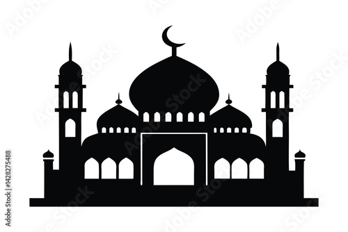 Masque silhouette vector illustration on white background