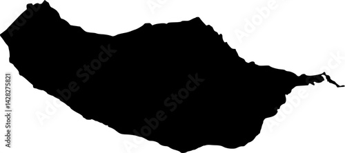 map of Madeira, island, portugal, silhouette 