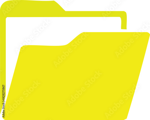 Vector Bright Yellow Folder Icon for Document Storage Representation in Modern Computer Interface