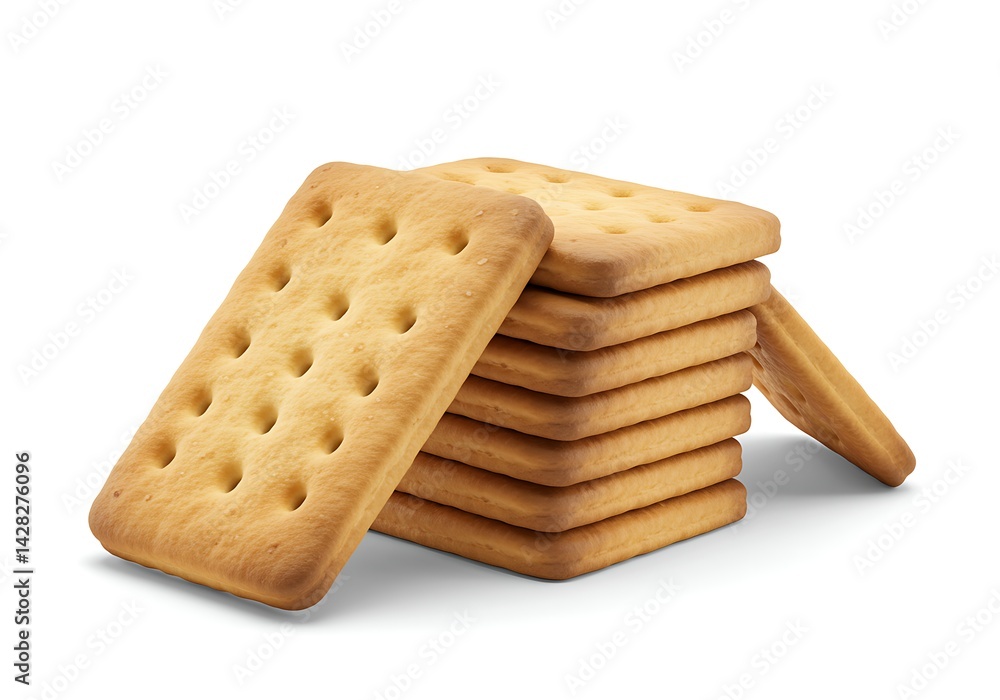 Stacked Biscuits on Isolated White Background Stacked Biscuits on Isolated White Background