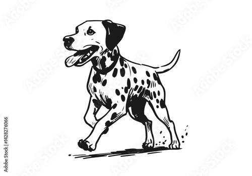 Wallpaper Mural Dalmatian Dog Hand Drawn Illustration Sketch Vector Isolated by AZ for Books, Arts, Design and Decoration Graphic Asset Torontodigital.ca