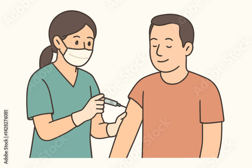 Medical professional giving a vaccination to a patient