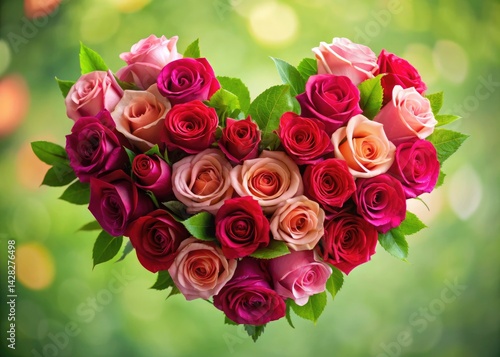 Wallpaper Mural Minimalist Heart Rose Arrangement: Red Pink Roses Valentine's Day Floral Photography Torontodigital.ca