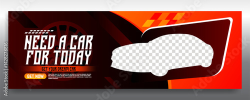 Car rent and sale automotive social media banner or flyer