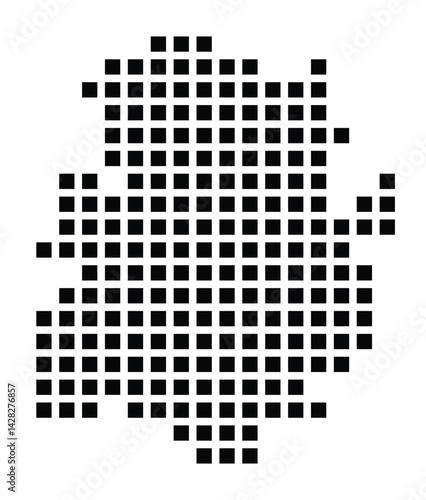 Symbol Map of the City Celle (Germany) showing the city with a pattern of just a few black squares
