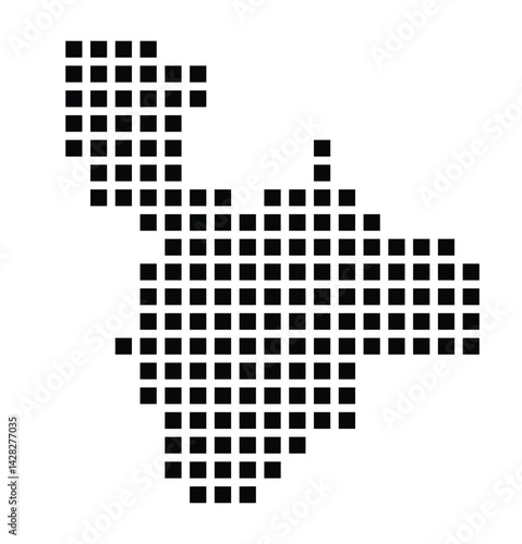 Symbol Map of the City Dachau (Germany) showing the city with a pattern of just a few black squares