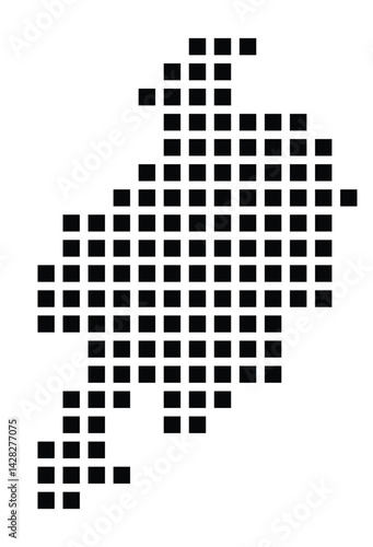 Symbol Map of the City Delmenhorst (Germany) showing the city with a pattern of just a few black squares