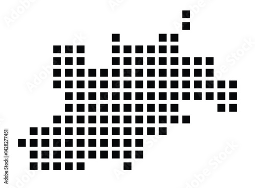 Symbol Map of the City Eberswalde (Germany) showing the city with a pattern of just a few black squares