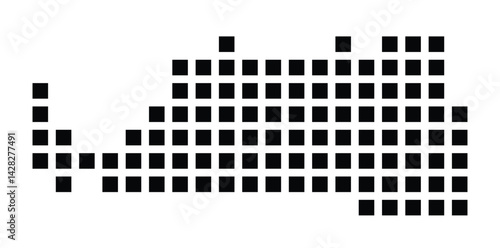 Symbol Map of the City Emden (Germany) showing the city with a pattern of just a few black squares