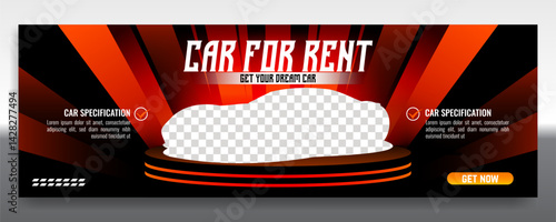 Car rent and sale automotive social media banner or flyer