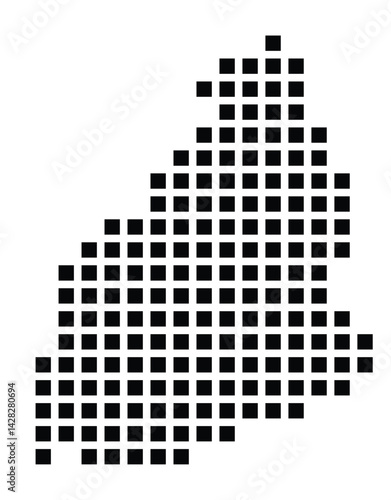 Symbol Map of the City Lörrach (Germany) showing the city with a pattern of just a few black squares