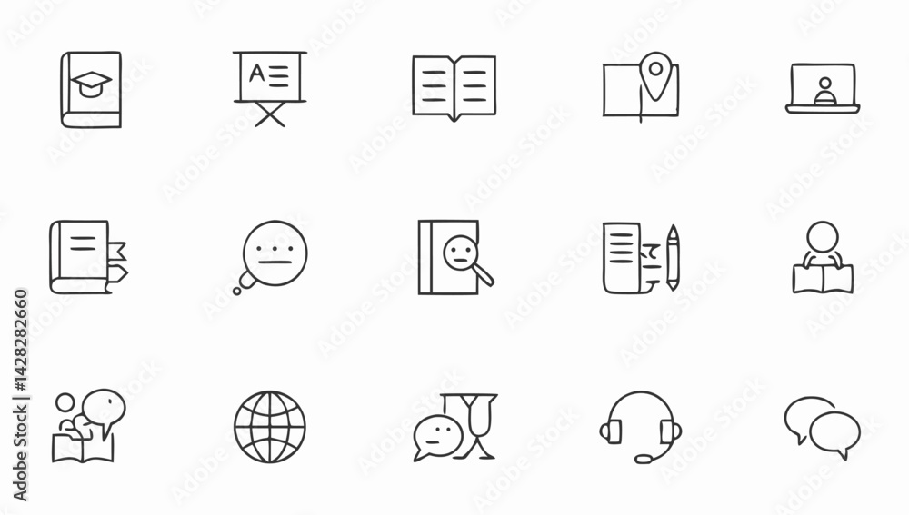 Fototapeta premium set of web icons in line style eps