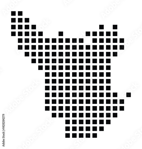 Symbol Map of the City Wedel (Germany) showing the city with a pattern of just a few black squares