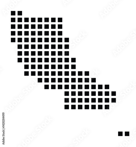 Symbol Map of the City Weinheim (Germany) showing the city with a pattern of just a few black squares