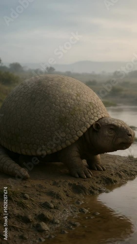 Prehistoric Meadow Glyptodon
