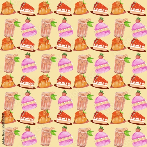 Pattern set of cupcakes