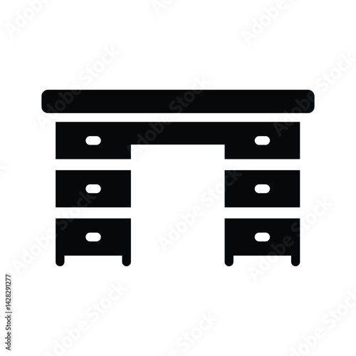 Pc table icon creatively designed in glyph style