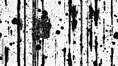Wallpaper Mural Abstract black ink splatters and streaks on a white surface. Torontodigital.ca