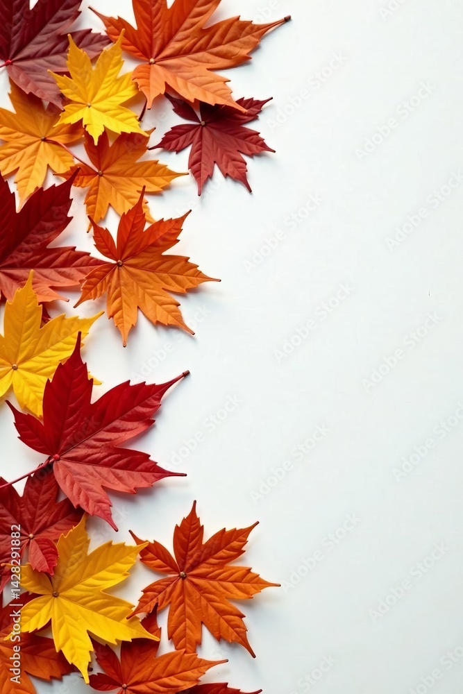 Top view of a scattered pile of brown autumn leaves on white table, closeup, seasonal Top view of a scattered pile of brown autumn leaves on white table, closeup, seasonal