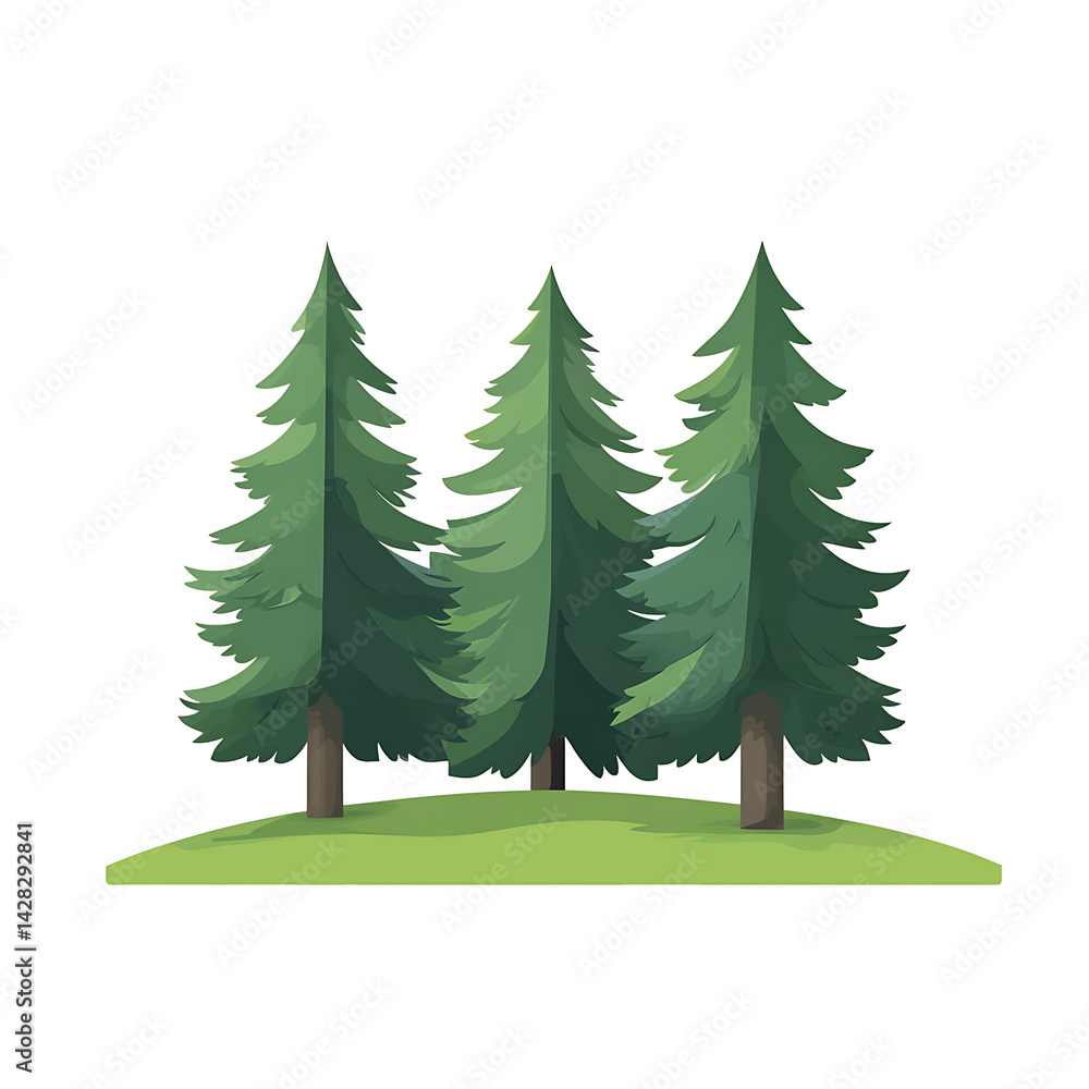 Fototapeta premium Flat Forest Pine Tree Icon
