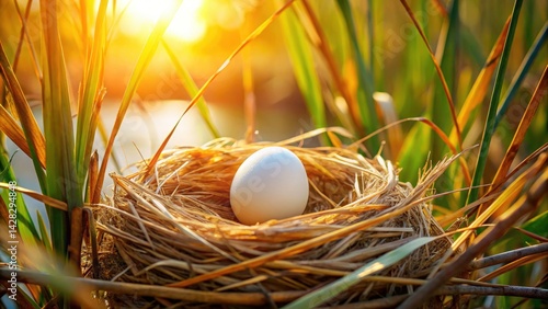 Reed Warbler & Eggs: Stunning Nature Product Photography - Bird Nest, Avian, Wildlife, Organic, Farm Fresh Eggs