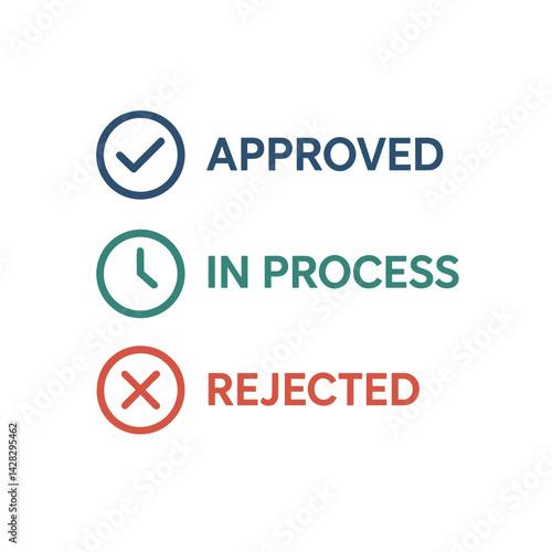 Status Indicators for Approval Process in Minimalist Design  