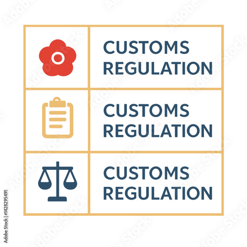 Vector elements illustrating customs regulation concepts  