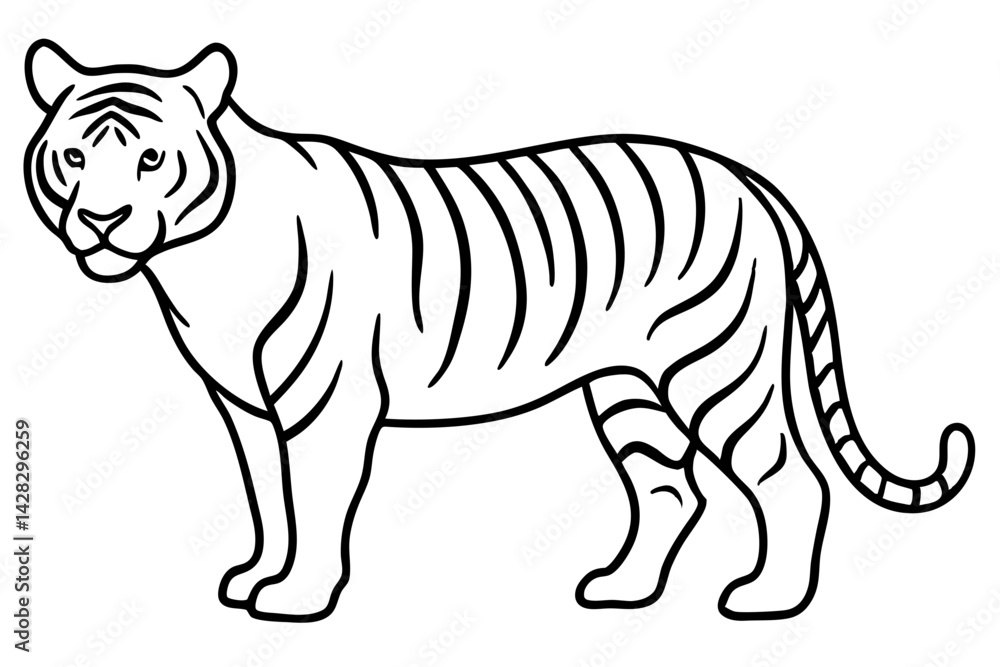 Obraz premium Graceful Tiger Silhouette