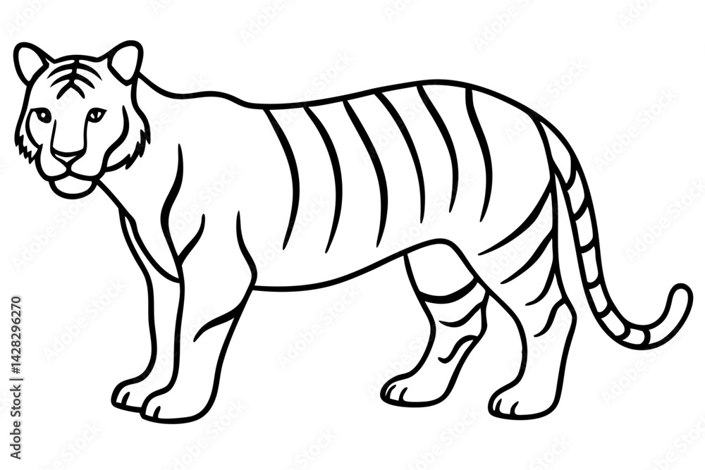 Fototapeta premium Graceful Tiger Silhouette