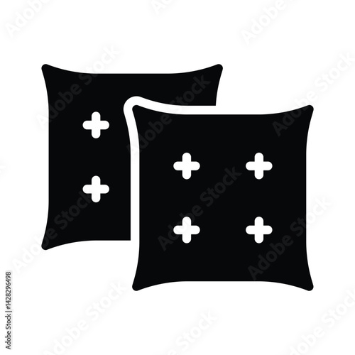 Grab this amazing glyph style icon of decorative cushions