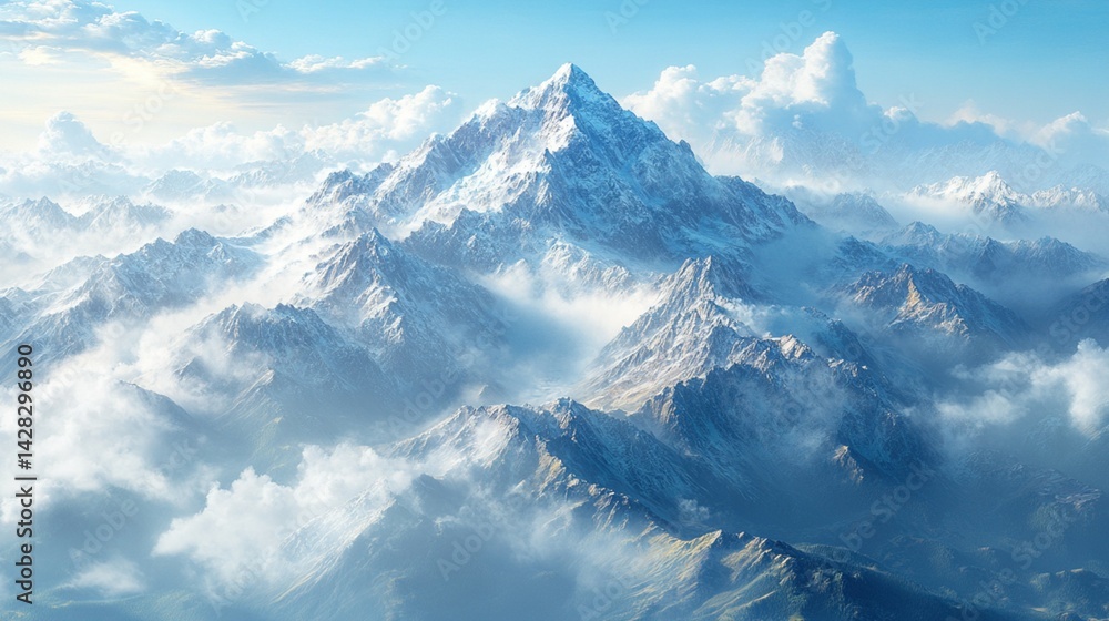 Obraz premium snow-covered mountains in winter 