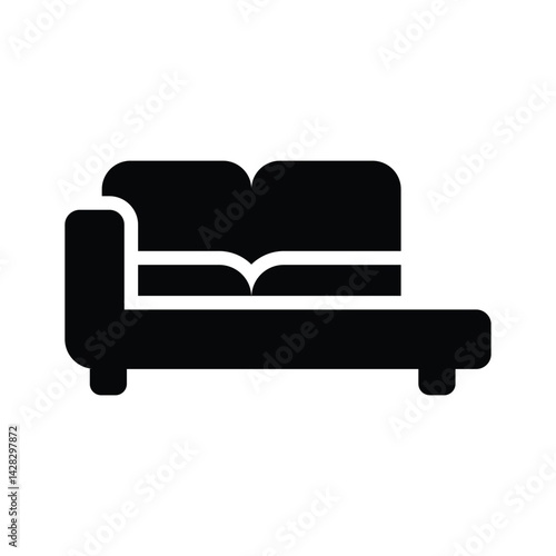 Download our premium glyph style icon of sofa