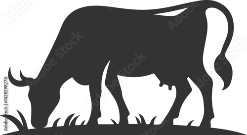 Vector silhouette of a cow