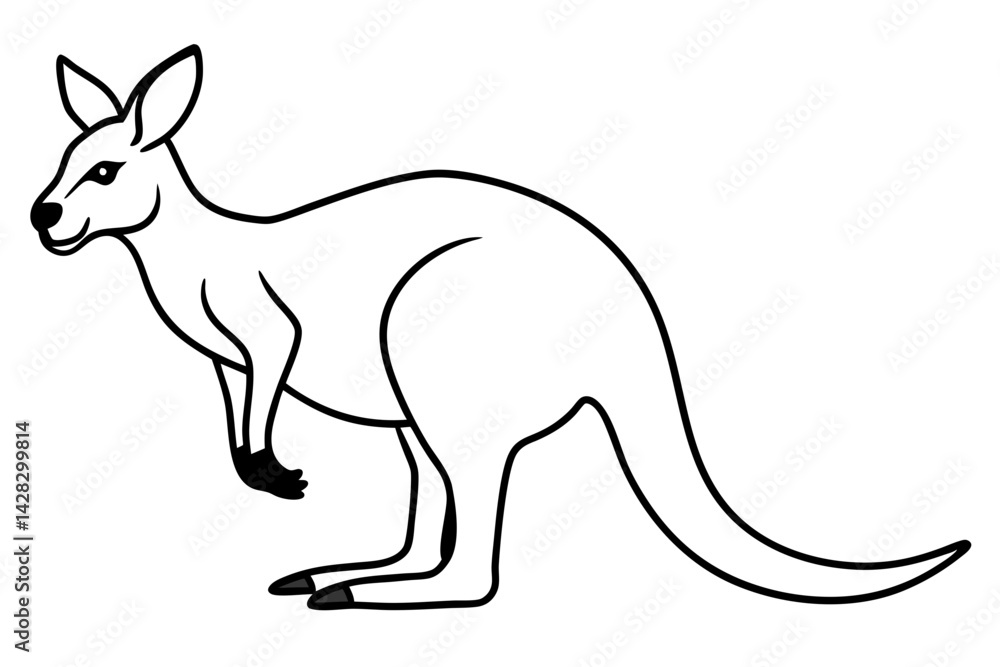 Kangaroo One-Line Sketch Kangaroo One-Line Sketch