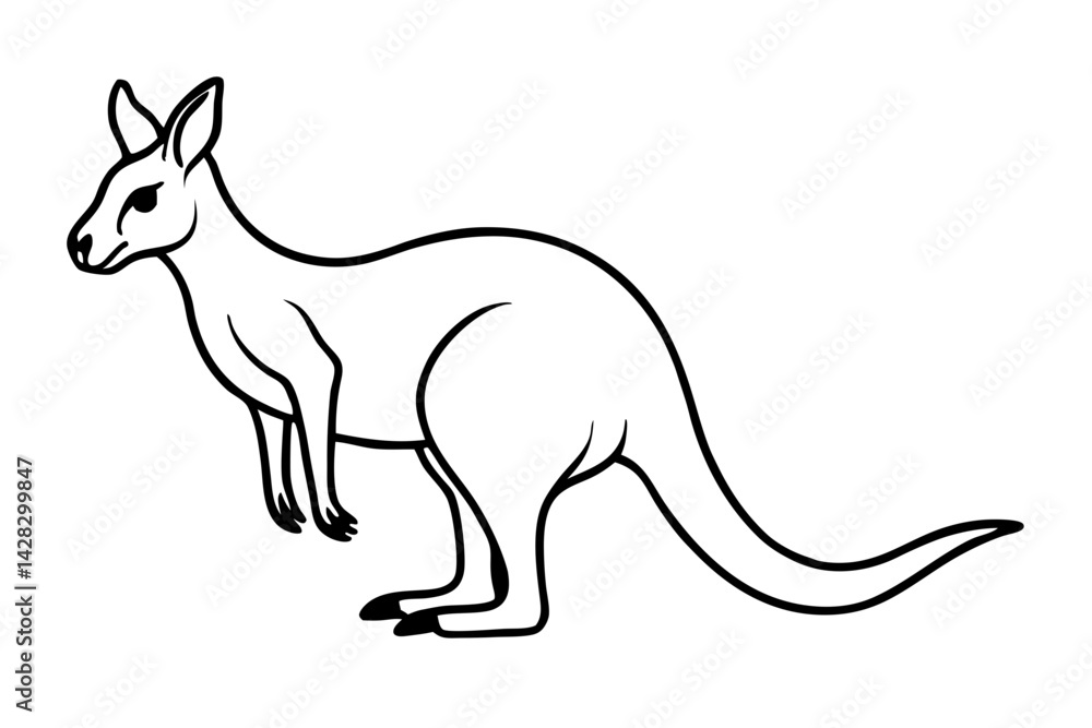 Kangaroo One-Line Sketch Kangaroo One-Line Sketch