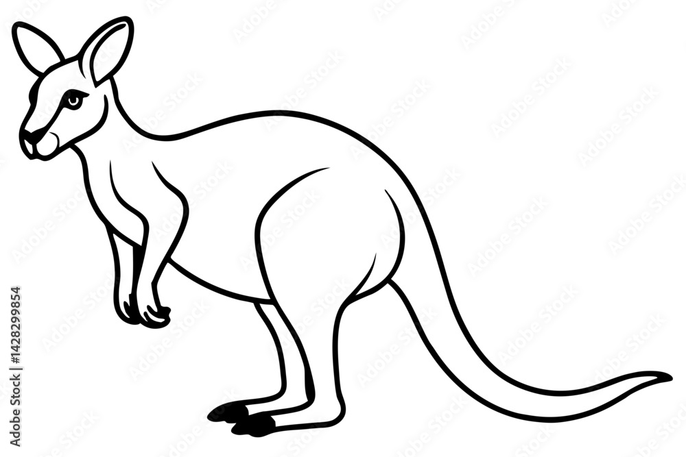 Kangaroo One-Line Sketch Kangaroo One-Line Sketch