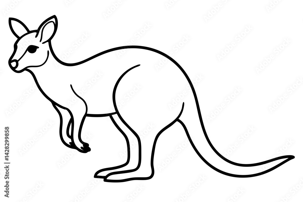 Kangaroo One-Line Sketch Kangaroo One-Line Sketch