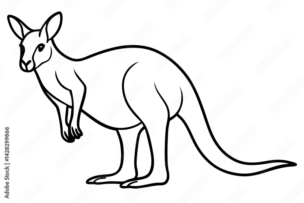 Kangaroo One-Line Sketch Kangaroo One-Line Sketch
